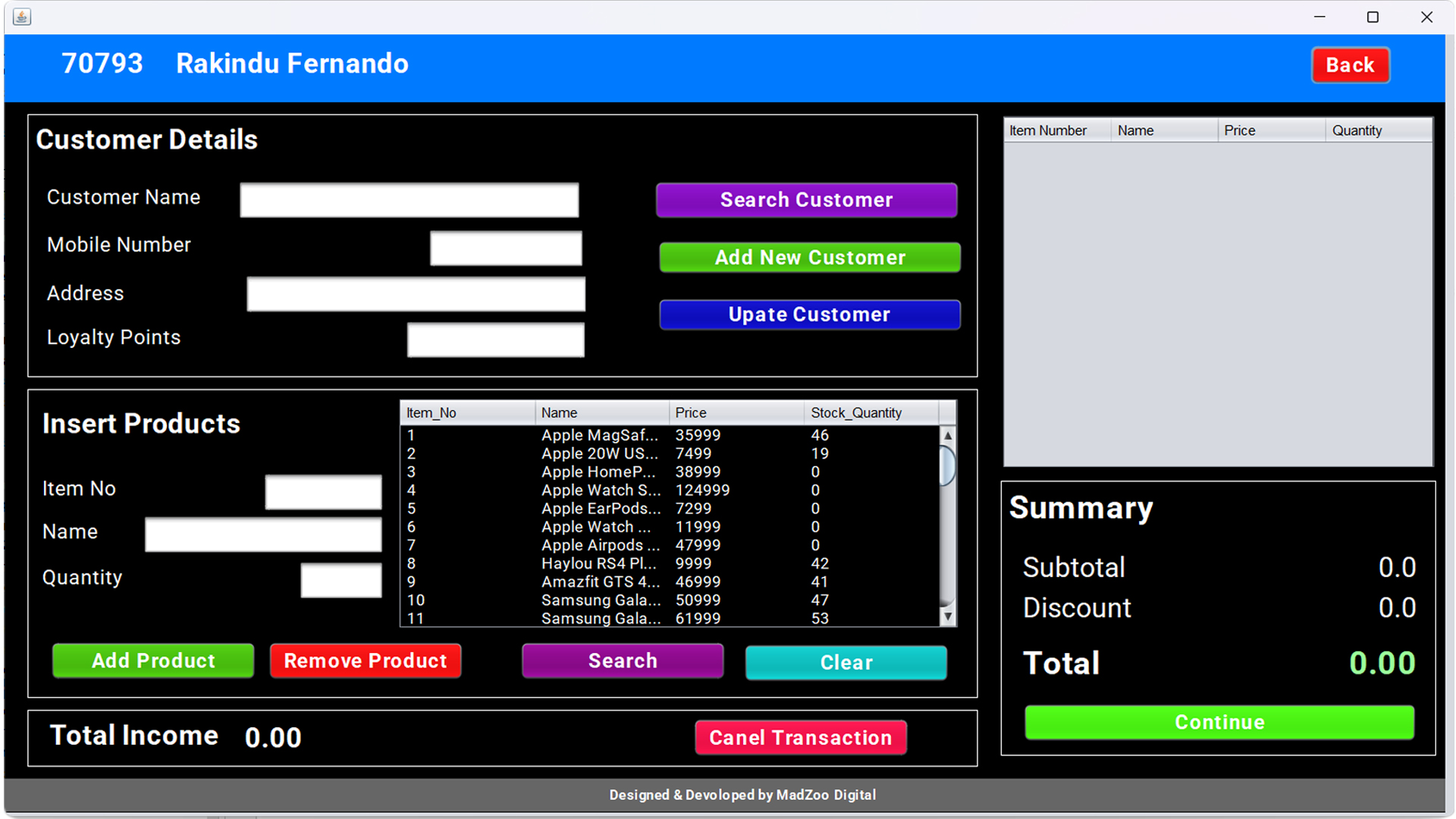 Point of Sale System (POS System)